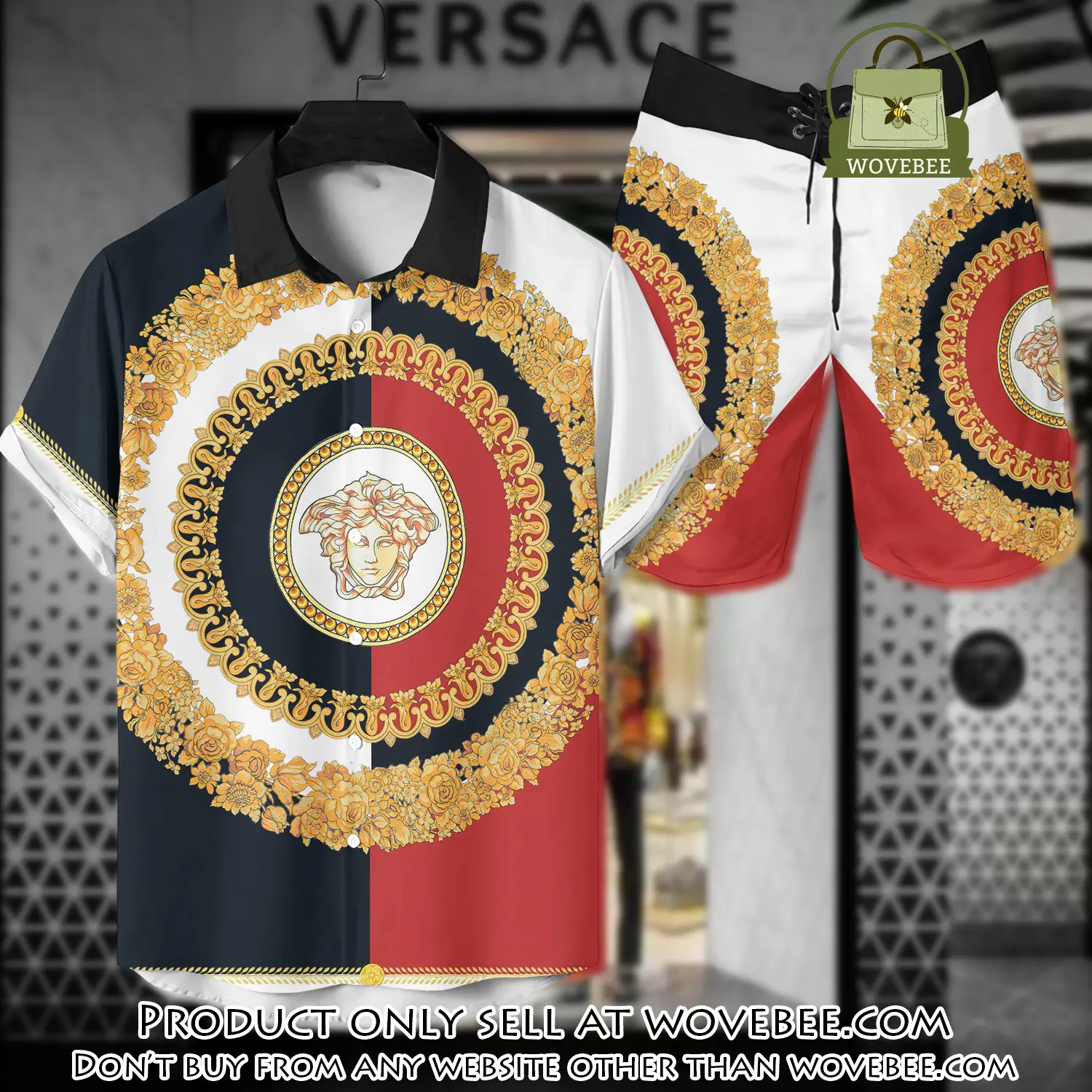 Versace luxury hawaiian shirt & short set lhs1213 wvb5132597